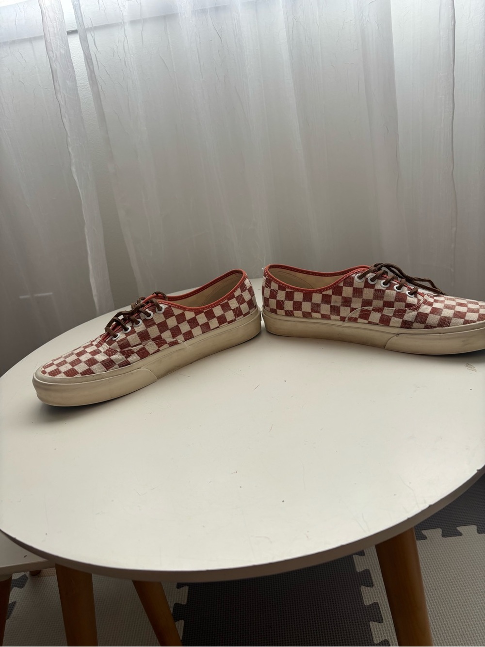 Vans Rust & White Checkerboard Sneakers - Picture 3 of 6